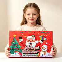 Vente en gros Calendrier de l'Avent de Noël Boîte surprise 24 compartiments Mini-boulettes Jouet sensoriel anti-stress Cadeau de Noël pour enfants
