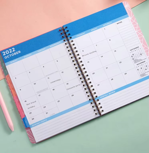 2025 Spiral Wire-O Bound 365 Daily Weekly <strong>Planner</strong> Agenda Notebook A5 Size Fabric PP 12 Monthly Tabs Big Back Paper Pocket - Product Image 4