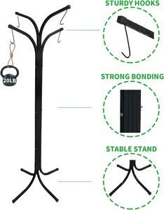 68 Inch Tall Metal <strong>Hanging</strong> Plant Pot <strong>Bracket</strong> with 4 Sets Metal <strong>Hanging</strong> <strong>Baskets</strong> <strong>for</strong> Patio, Garden, Yard - Product Image 2