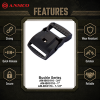 ANMCO Boucles de ceinture tactiques réglables en plastique avec logo personnalisé 20mm 25mm 38mm 50mm pour sac à dos et gilet tactiques