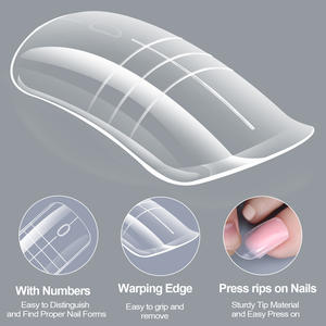 Moldes de Uñas de Cristal para Decoración de Uñas, 160 Moldes, Soporte de Papel para Extensión de Uñas, Fototerapia Rápida, Uñas Postizas con Diseño de Garra de Dragón y <span class=keywords><strong>Cielo</strong></span> Estrellado - Product Image 4