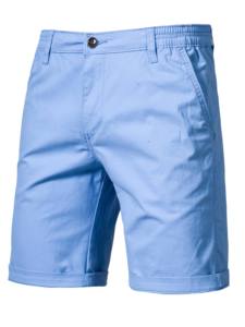 Shorts de golf pour homme en coton 100% tricoté peigné, coupe classique, devant plat, uni, poches obliques, taille élastique - Product Image 4