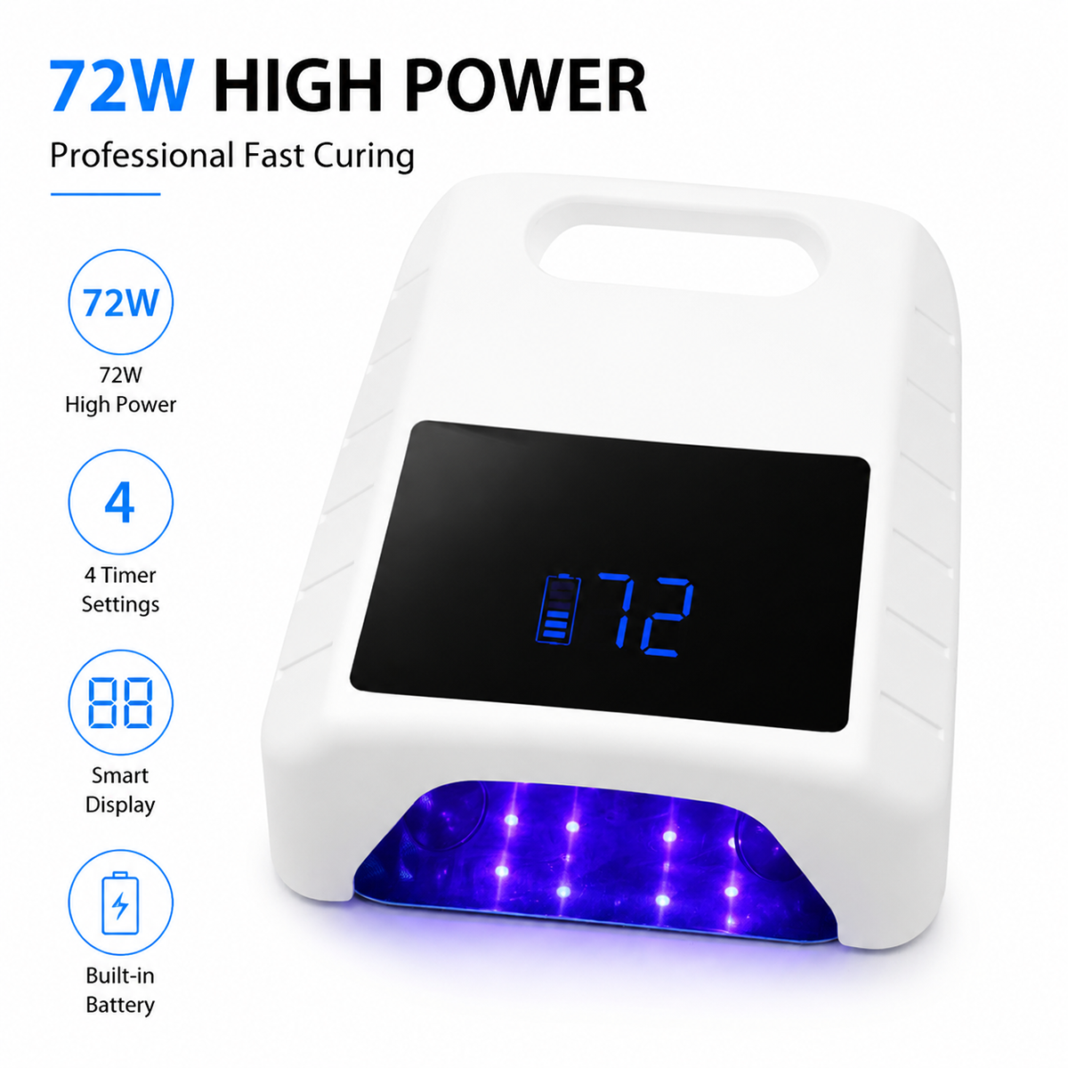 High Quality Rechargeable Automatic UV LED Nail Lamp with Customizable Logo High Power Fast Curing Gel Polish Lamp