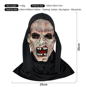 Masque d'Halloween en latex fantôme, masque de costume d'horreur, masque de visage de fantôme effrayant, décoration de fête - Product Image 6