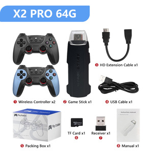 Console de jeu vidéo rétro portable pour deux joueurs, compatible TV, 4K HD 3D, manette sans fil, Plug & Play, X2Pro Classic - Product Image 1