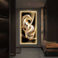 Peinture décorative moderne pour entrée de salon, art mural LED, peinture murale pour couloir, peinture murale pour allée, peinture murale cheval pour salon