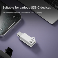 Adaptor Mikrofon Lavalier USB-C ke Type-C Male ke IOS 8-Pin Female Converter Aluminium Alloy DC Ponsel untuk iPhone