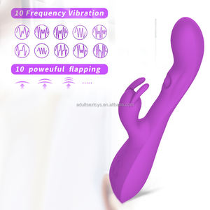 Juguetes recargables para adultos para mujeres Vibrador clásico con Orejas de conejo con punto G <span class=keywords><strong>Tapping</strong></span> Vibrating Rabbits - Product Image 4