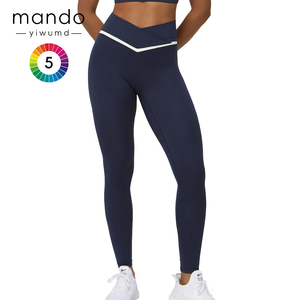 Pantaloni da Yoga con Logo personalizzato a doppia forma a V pantaloni attillati per il Fitness pantaloni attillati per il sollevamento di grandi glutei da donna <span class=keywords><strong>Leggings</strong></span> da Yoga - Product Image 2