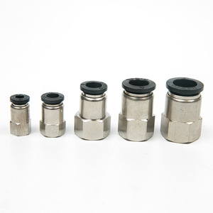 Conector Neumático de Acoplamiento Rápido Desto, Acero Inoxidable, Rosca Interna, Recto, Serie PCF PLF - Product Image 1