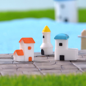 Casetta in miniatura in stile europeo Baomai per micro-paesaggi, decorazione da <span class=keywords><strong>giardino</strong></span> a tema faro e spiaggia, micro-paesaggio fai da te - Product Image 3