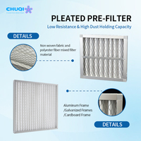 Filtre à panneaux plissés OEM HVAC G4 F5 F6 EN 779 en aluminium personnalisé pour unité de ventilation d'admission d'air frais sur toit AHU