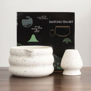 New 200Ml Ceramic Sand Aze Matcha Whisk Bowl Spout Japandi <b>Tea</b> Ceremony Set Eco-Friendly Durable Porcelain Colorful <b>Box</b> - Product Image 4