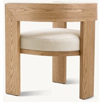 Chaises de salle à manger en bois rembourrées en tissu, style nordique de luxe, fabriquées sur mesure par JP Factory, pour salle à manger et cuisine.