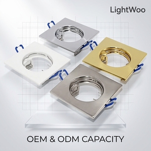 Focos LED Modernos con Marco Circular, Opciones GU10 <span class=keywords><strong>MR16</strong></span> G5.3 <span class=keywords><strong>MR11</strong></span>, Antideslumbrantes para Uso en Interiores, Marco Cuadrado Empotrado - Product Image 1