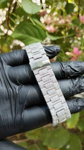 Montre-bracelet pour homme élégante de style hip-hop, diamant moissanite, clarté VVS, mouvement à quartz, bracelet en cuir, bijoux artisanaux - Product Image 4