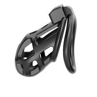 Netphi Cage de Chasteté en Acier Inoxydable et Cuir, Anneau Pénien BDSM, Accessoire de Jouet Sexuel pour Hommes, Kit de Chasteté SM pour Adultes