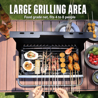 Barbecue au charbon pliable YYD OVERLAND, barbecue portable, 4,2 kg, compact, barbecue de table pour le camping, pliable, coupe-vent