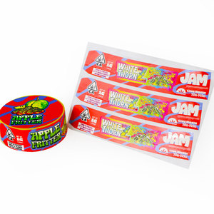 Tùy chỉnh 3D véc ni tại chỗ UV nhãn Glossy dập nổi biểu tượng con dấu nắp và Side đục dán có thể tin Jar bao bì nhãn - Product Image 1