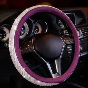 Matching Black Bling Diamonds Auto Car Steering Wheel Protection Cover