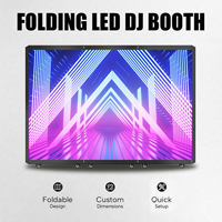 Cabina de DJ Metálica Plegable de 6 Paneles con Pantalla LED de Animación y Señalización para Bodas, Fiestas y Discotecas en Interiores