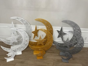 Luna e <span class=keywords><strong>Stella</strong></span> in Legno <span class=keywords><strong>con</strong></span> Luci LED a Batteria, Decorazione Luminosa a Forma di <span class=keywords><strong>Mezzaluna</strong></span> per Ramadan ed Eid - Product Image 6