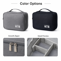Organisateur électronique imperméable en Oxford, sac de voyage multi-couches portable, étui durable pour accessoires numériques, logo personnalisé