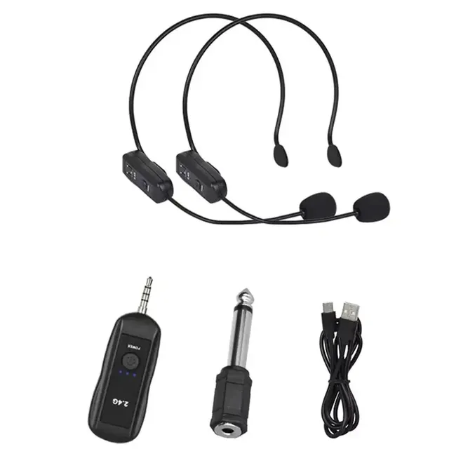 Wx26 Wireless Microphone Headset Transmitter 2.4G With Receiver for Head-Mounted for Voice Amplifier Speaker Teaching Tour Guide