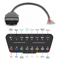 OBD-II OBD2 16 Pin Female to to End Open Plug Wire Round Extension Connector Diagnostic Cable(11.8in/0.3m)