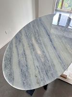 Dalle de pierre naturelle translucide en cristal de jade bleu diamant, bleu marine, épaisseur 18 mm, pour comptoir de salle de bain, table à manger