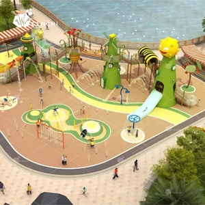 Enchi-rociador <span class=keywords><strong>de</strong></span> piscina con almohadilla para salpicaduras, diseño del plan <span class=keywords><strong>de</strong></span> 2D, cuenta con parque acuático para exteriores, hotel comercial y comunitario - Product Image 4