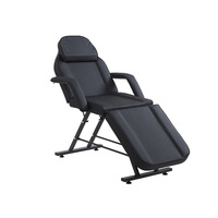 Table de massage et de soin du visage pliable et réglable manuellement en métal pour salon de beauté et extensions de cils