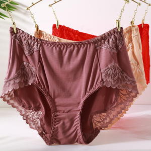 Culottes sexy en modal et dentelle florale taille mi-haute grande taille pour femmes – Vente en gros - Product Image 2