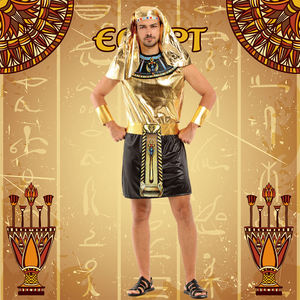 할로윈 파티 남자의 네이티브 사제 의상 PVC 후드 휴일 소스와 높은 국가 스타일 파라오 - Product Image 1