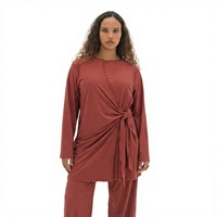 Ensemble de maillots de bain Burkini pour femmes Brion personnalisé, modeste, musulman, UPF50+, tie-dye, avec tissu léger à séchage rapide
