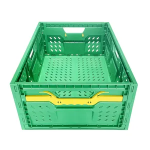 Vendita calda in movimento cestini per la conservazione delle verdure da cucina in hdpe per impieghi gravosi e casse per frutta in plastica pieghevoli