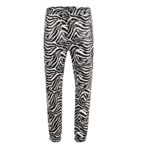 Pantalones de Mujer Personalizados 100% Cuero Nappa con Estampado de Cebra, Corte Entallado, Marca Privada OEM/ODM, Pantalones Clásicos de Lujo - Product Image 1