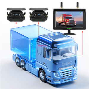 태양 광 발전 자석 후면보기 카메라 5 인치 모니터 2.4G 무선 DVR 키트 반 트레일러 RV 트럭 자동차 방수 24H 녹음 - Product Image 4