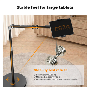 Soporte Universal para Tablet y Teléfono K&F CONCEPT con Base Ponderada de 2.89 kg y Brazo Ajustable de 1.6 m para Cama o Sofá - Product Image 6