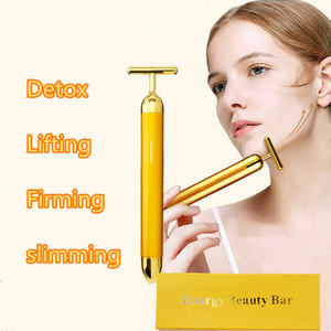 Vibromasseur électrique 3D pour le visage, soins pour <span class=keywords><strong>la</strong></span> peau, à énergie dorée, 24k, massage rafraîchissant - Product Image 6