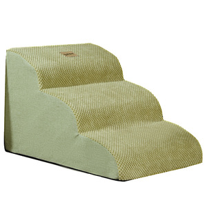 Rampa antideslizante de espuma Premium, escalones curvos <span class=keywords><strong>para</strong></span> mascotas, escaleras <span class=keywords><strong>para</strong></span> perros de 3 escalones <span class=keywords><strong>para</strong></span> perros pequeños viejos/lesionados, gatos, cama, <span class=keywords><strong>silla</strong></span> o sofá <span class=keywords><strong>para</strong></span> escalar - Product Image 1