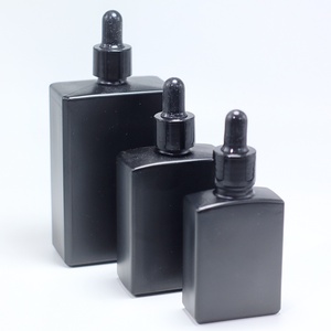 Botellas cuentagotas cuadradas de vidrio negro mate de 15ml 30ml 50ml 100ml para envasado de aceites esenciales y cuidado de la piel con logotipo personalizado - Product Image 5