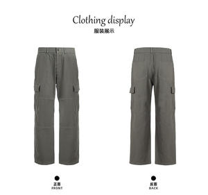 <strong>Men's</strong> 300g Elastic Waist Cargo Pants Straight Leg Casual Workwear <strong>Trousers</strong> for Daily Outdoor - Product Image 4