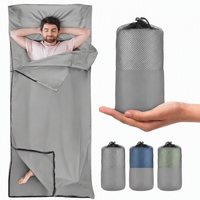 Sac de couchage portable léger en nylon doux pour hôtel, avec ouverture pour les pieds, compressible, idéal pour l'été, les voyages et le camping