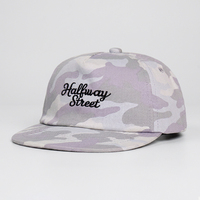 Gorra de Béisbol de Camuflaje Gris Claro, Personalizada de Fábrica, de 5 Paneles, Sin Estructura, Bordada, Casual, con Visera Curva