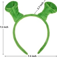 Bandeau de performance vert pour enfants Halloween Monster Shrek Bandeau Dress up Ball Prop Bandeau pour sept garçons