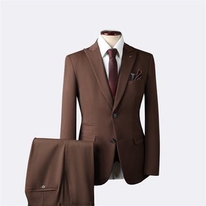 Vestido Formal de <span class=keywords><strong>Novio</strong></span> para Hombre, Traje de Dos Botones Ajustado con Doble Abertura, Prenda Plana DE UNA Sola Botonadura, Color Puro, Tres Piezas - Product Image 5