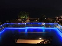 Balustrade en verre trempé pour balcon d'appartement extérieur, systèmes de garde-corps en aluminium à canal en U avec éclairage LED