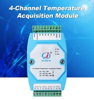 Huaqingjun Módulo de adquisición de temperatura RS485 PT1000 de 4 canales MODBUS RTU Resistencia térmica para sensores PT1000