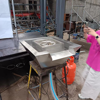 Brasero à gaz naturel personnalisé en acier inoxydable avec allumage à distance, bol de piscine haut de gamme
